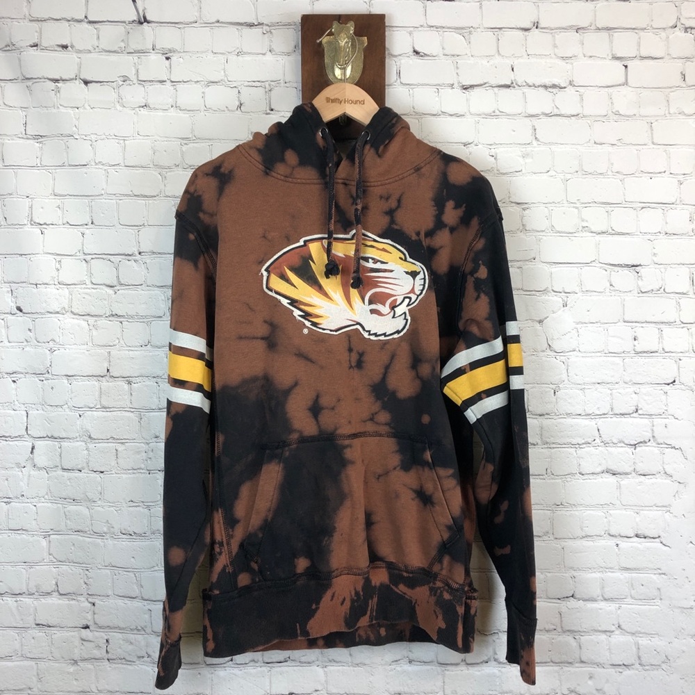 Bleached MIZZOU hoodie with tiger